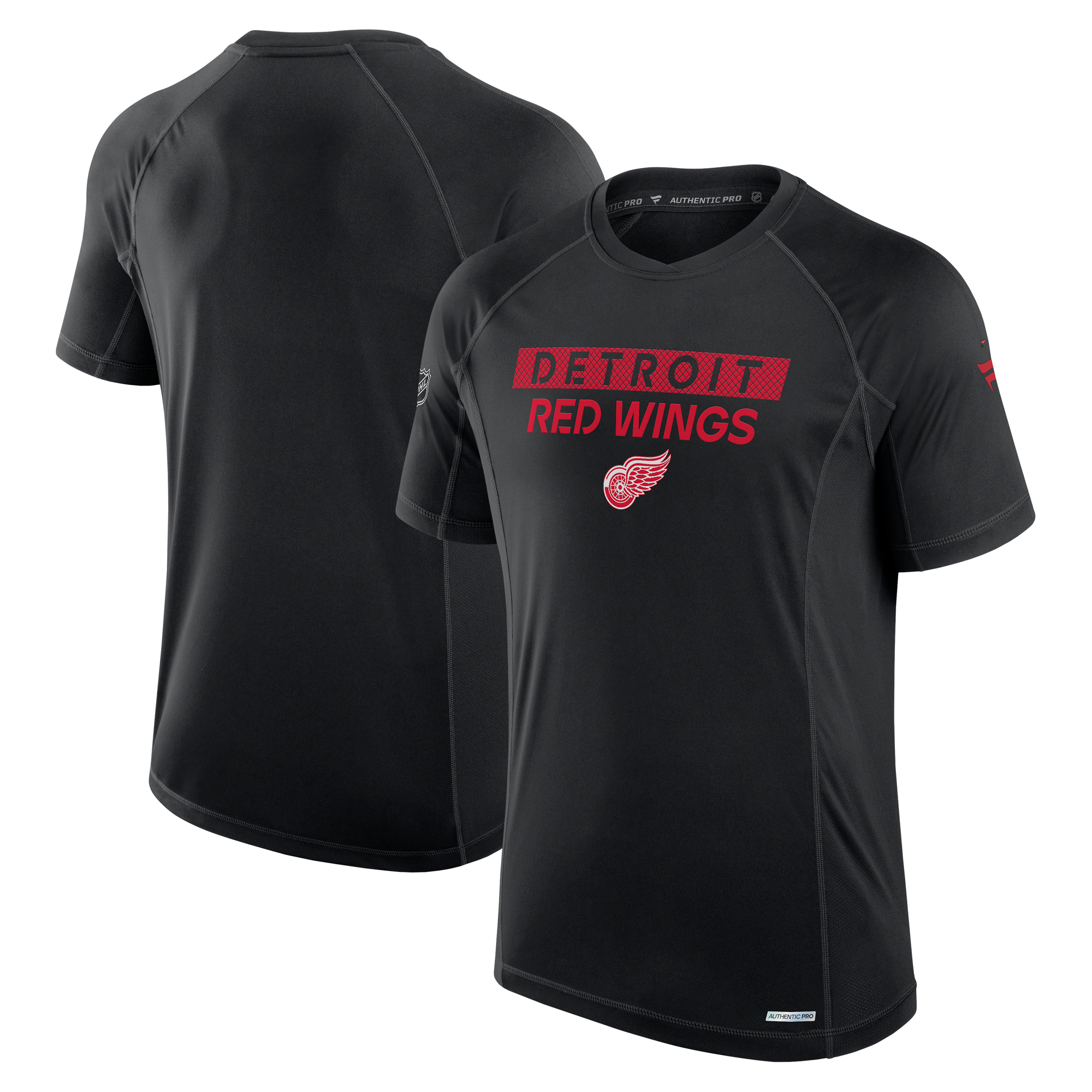 Men's Fanatics Black Detroit Red Wings Authentic Pro Rink Tech T-Shirt